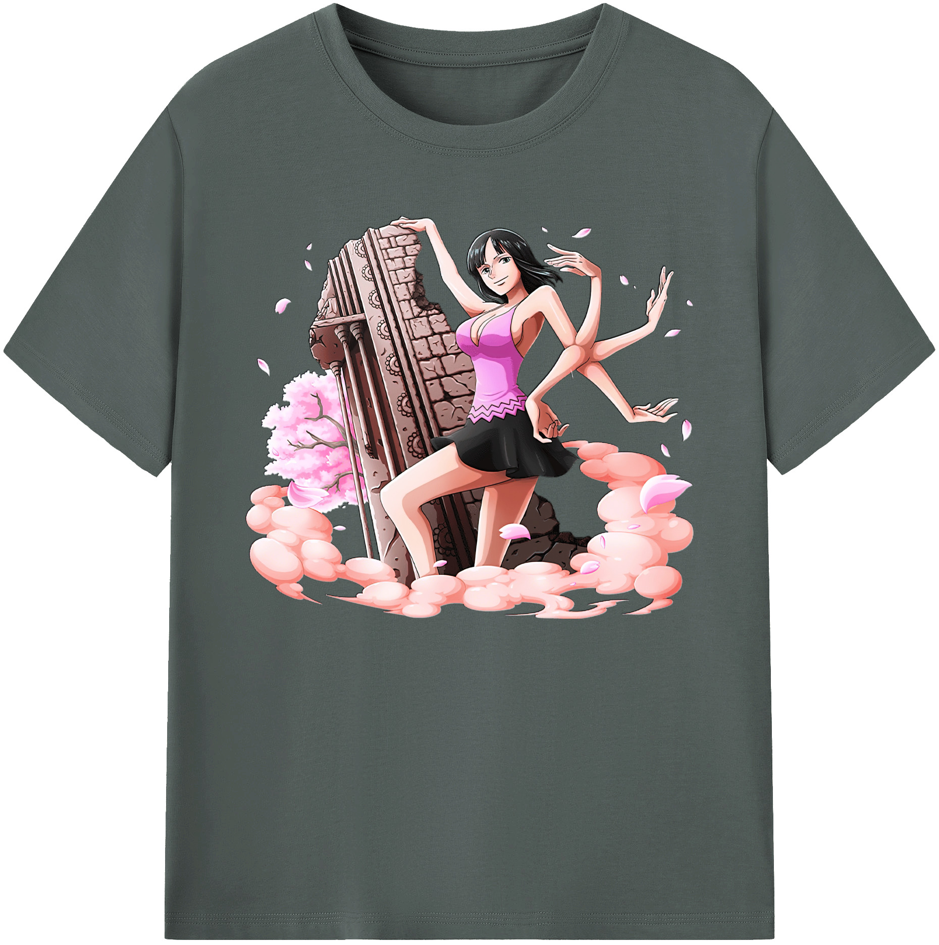 ワンピース ニコ・ロビン ONE PIECE Nico Robin 綿100％ メンズ半袖Tシャツ｜肌触りやわらか＆通気性
